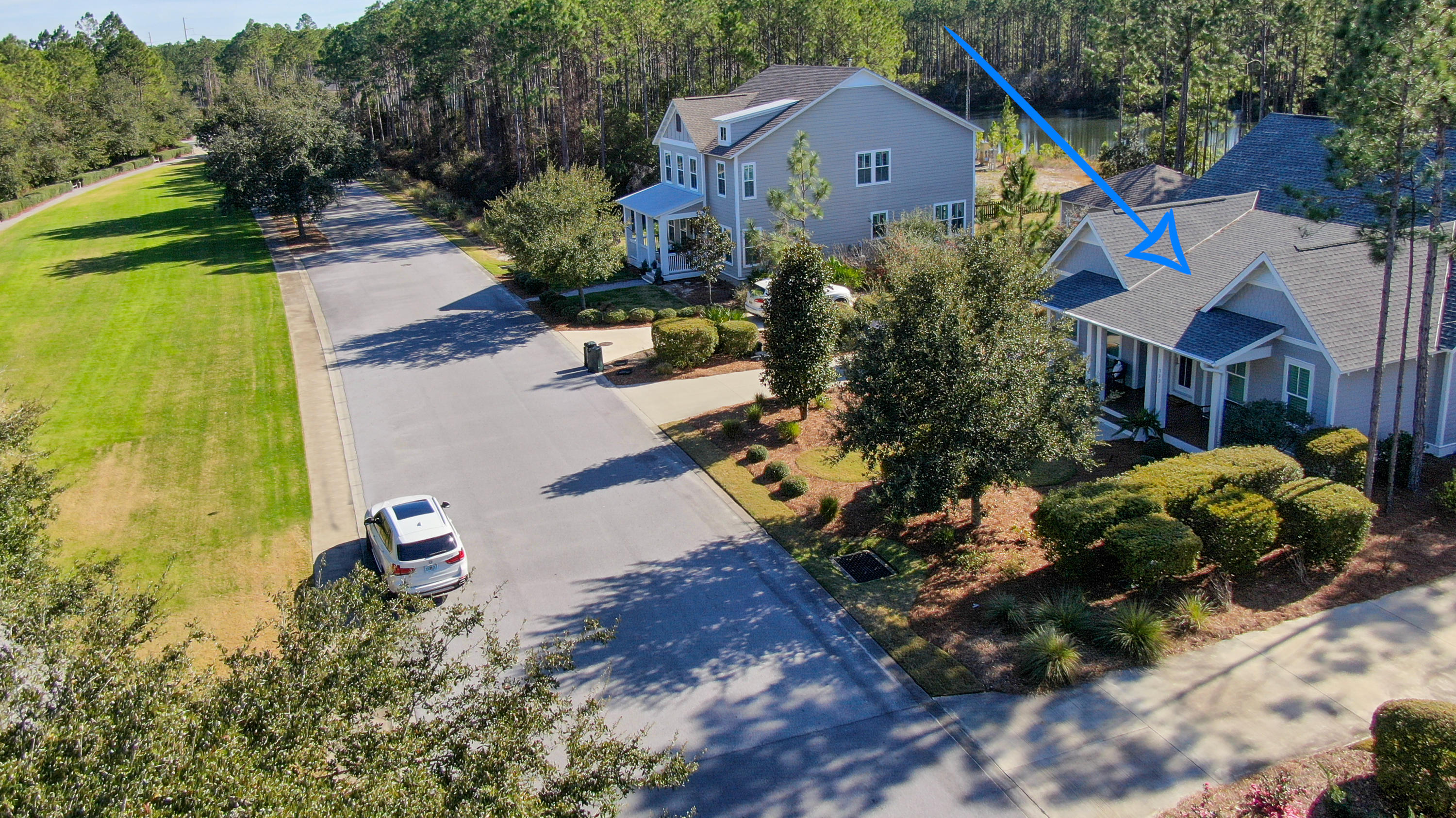399 Medley Street Watersound, FL 32461 - Photo 27 of 30 an aerial view of a house with a garden