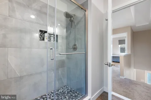 a bathroom with a shower