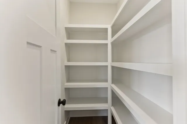 a storage room with empty racks