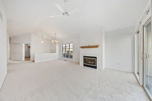 a view of a livingroom with a fireplace