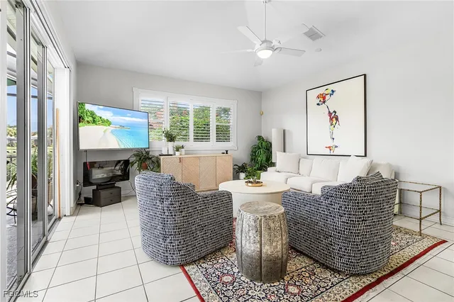 a living room with furniture