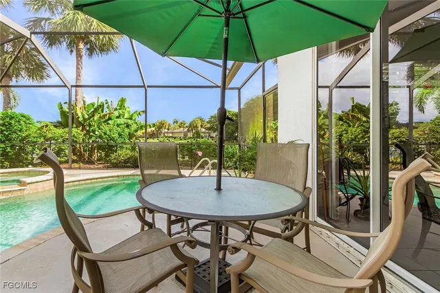 a view of an outdoor seating area