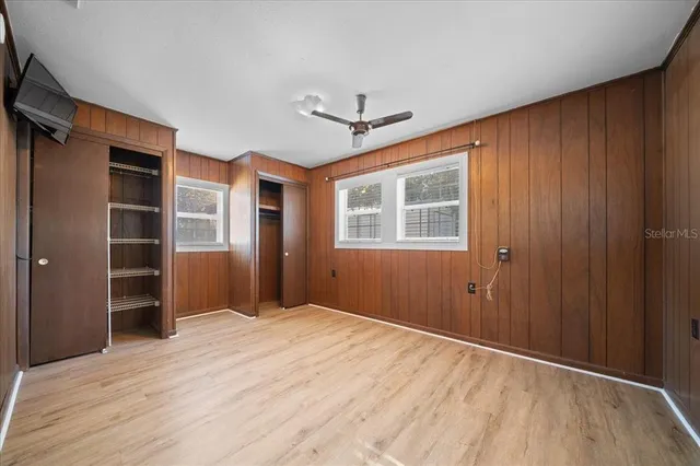 an aerial view of a house with a garden