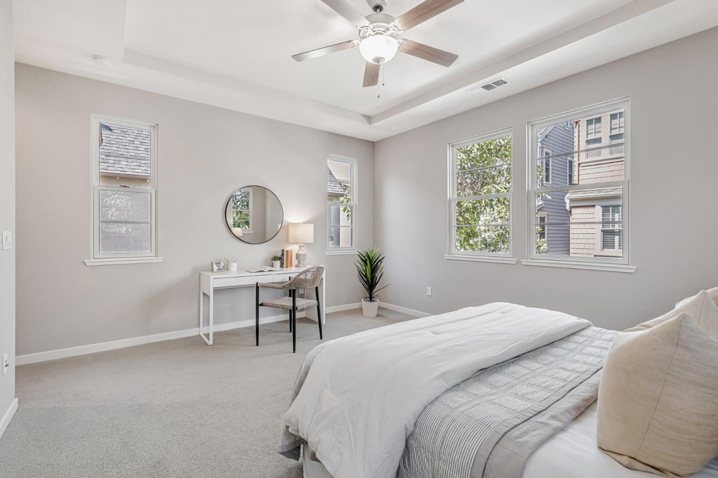 310 Villa Street Mountain View, CA 94041 - Photo 24 of 40 a bedroom with a bed and a table in it with window