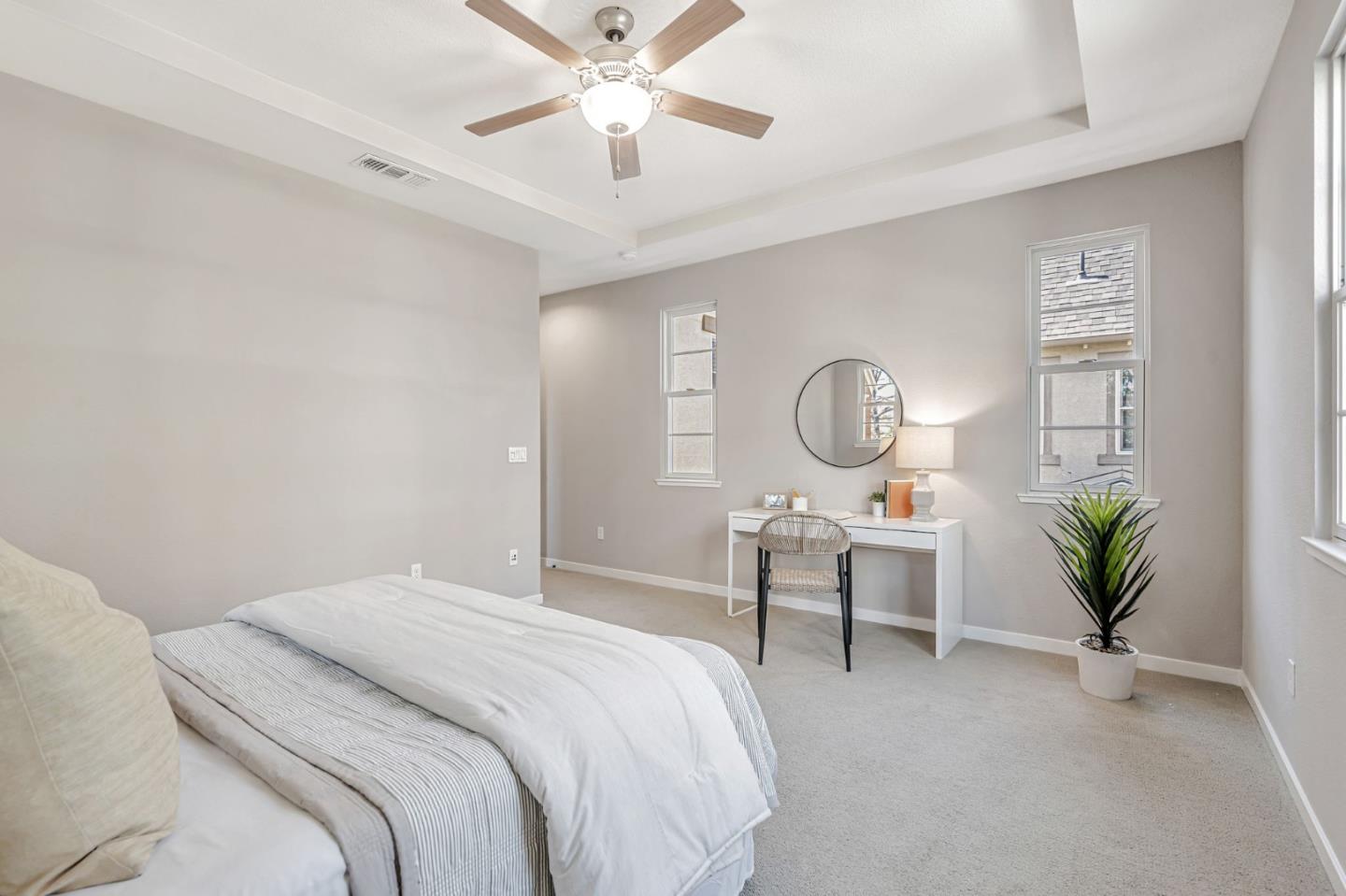 310 Villa Street Mountain View, CA 94041 - Photo 25 of 40 a bedroom with bed and a chandelier