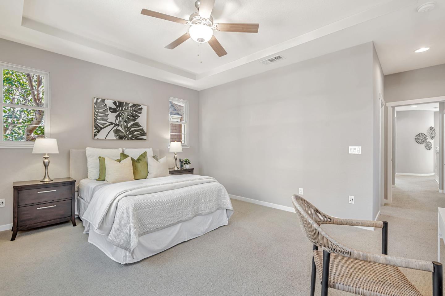 310 Villa Street Mountain View, CA 94041 - Photo 27 of 40 a bedroom with a bed and a chandelier