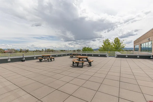 a view of terrace with seating space