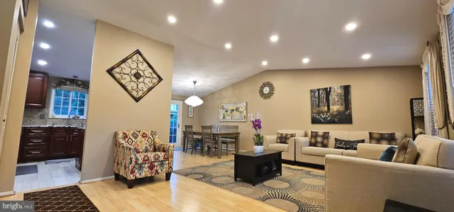 a living room with furniture