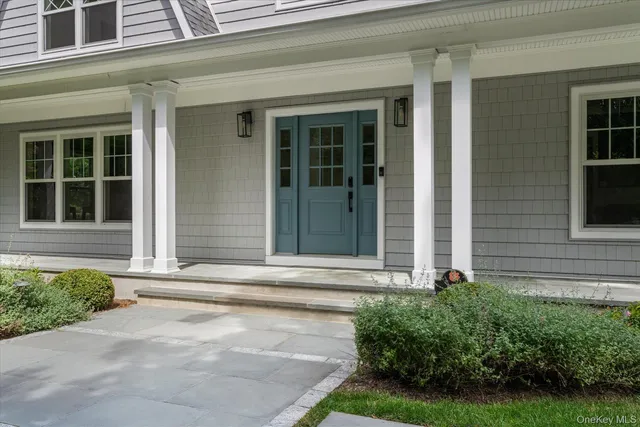 front view of a brick house