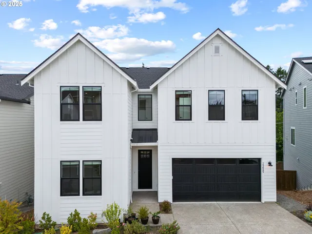 front view of a house with an outdoor space