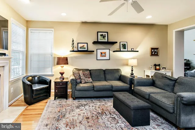 a living room with furniture and a couch