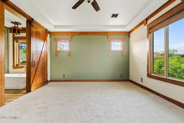 an empty room with windows