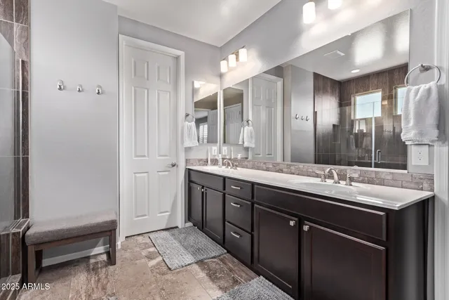 a bathroom with a shower