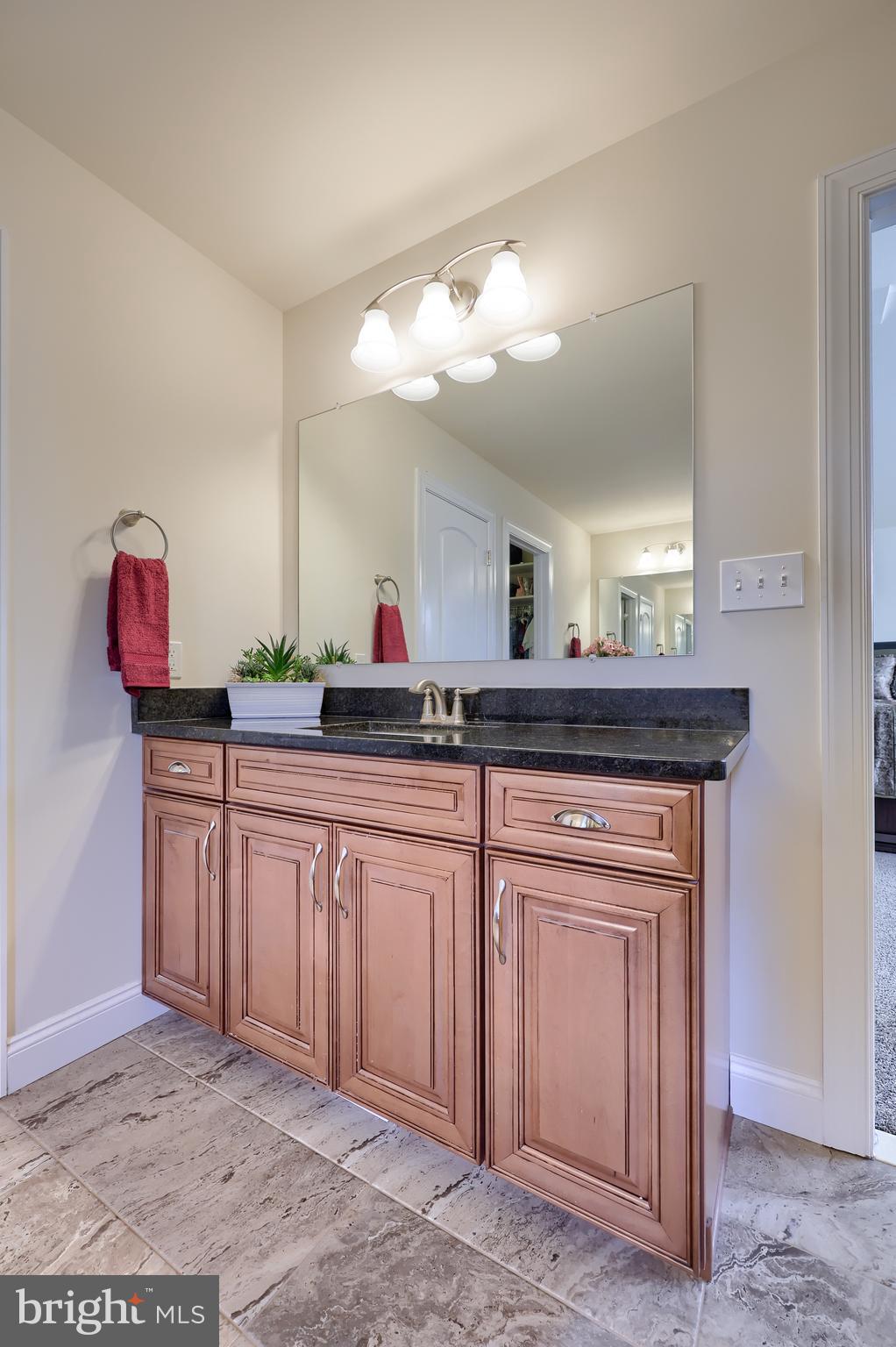 640 Warminster Lane Lititz, PA 17543 - Photo 33 of 57 a spacious bathroom with a granite countertop sink and a mirror