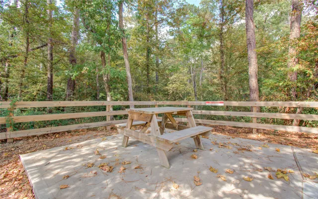 a view of a park with swings and slides