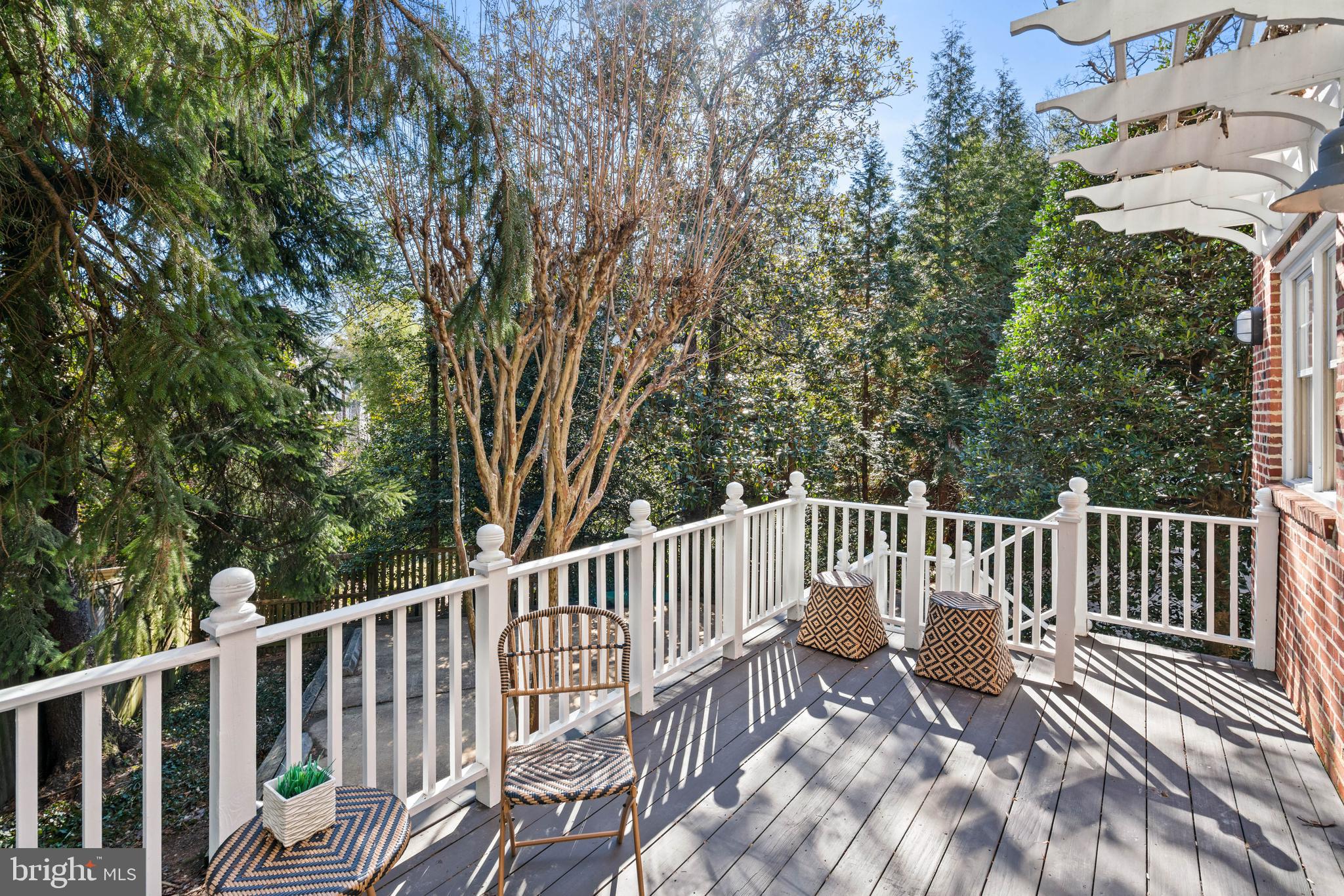 3549 Springland Lane Northwest Washington, DC 20008 - Photo 40 of 47 a view of balcony with wooden floor and outdoor seating