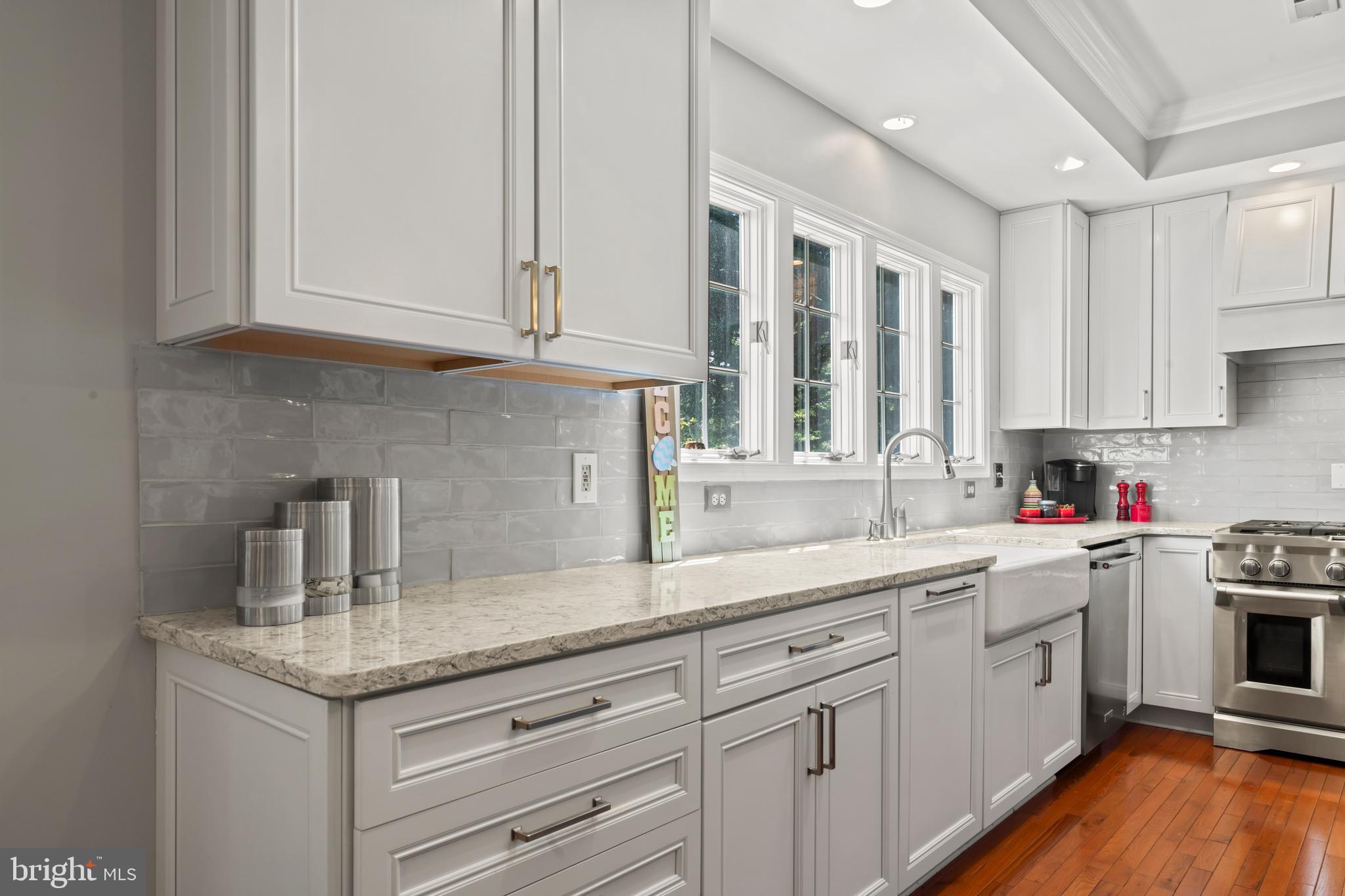 2519 Fallon Drive Herndon, VA 20171 - Photo 7 of 107 a kitchen with granite countertop white cabinets and white appliances