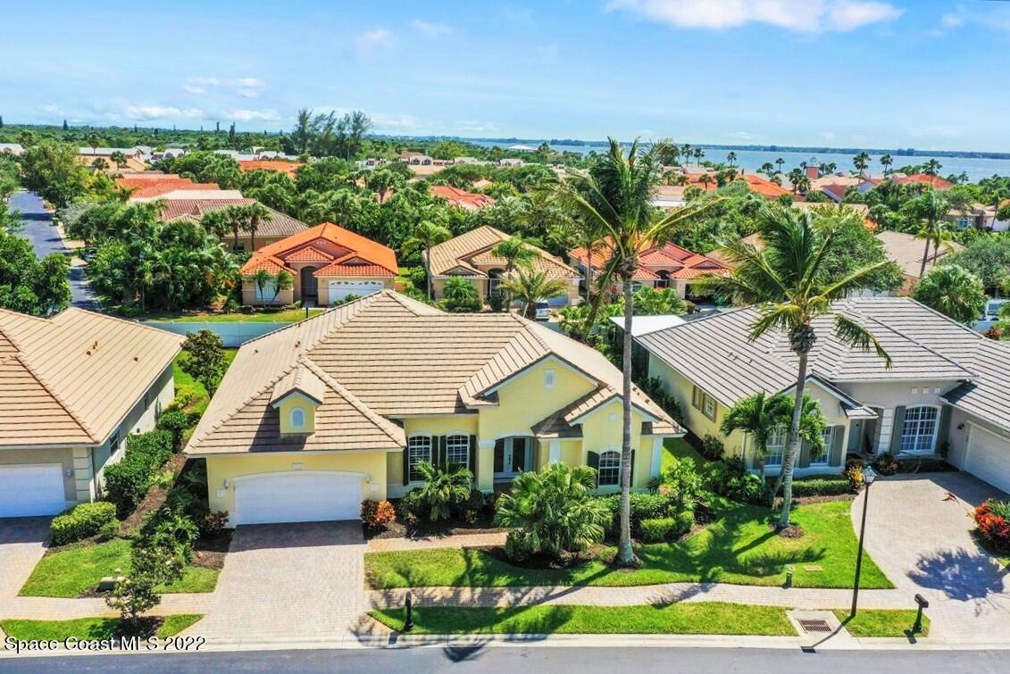 an aerial view of a house