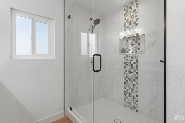 a bathroom with a shower