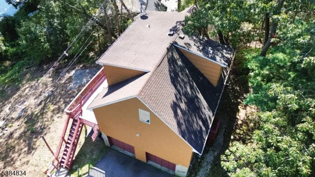 a view of an outdoor space with a balcony