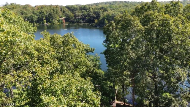a view of a lake with houses