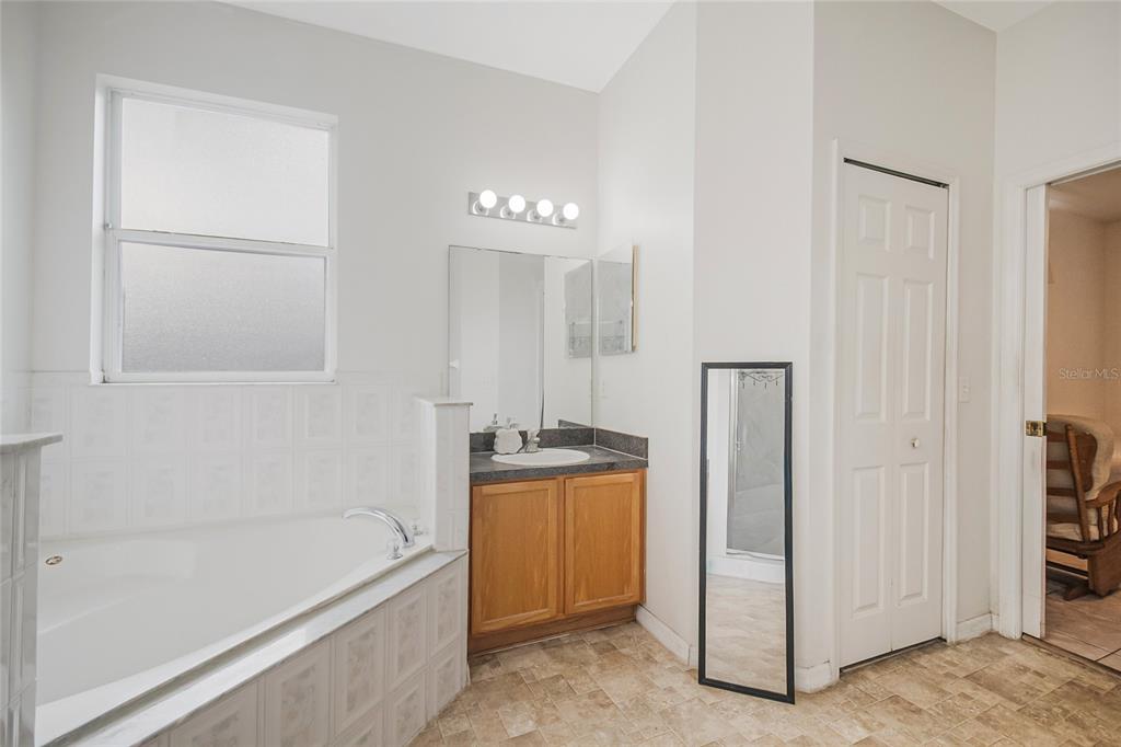 2782 Andes Way St. Cloud, FL 34769 - Photo 33 of 42 a bathroom with a tub sink and mirror