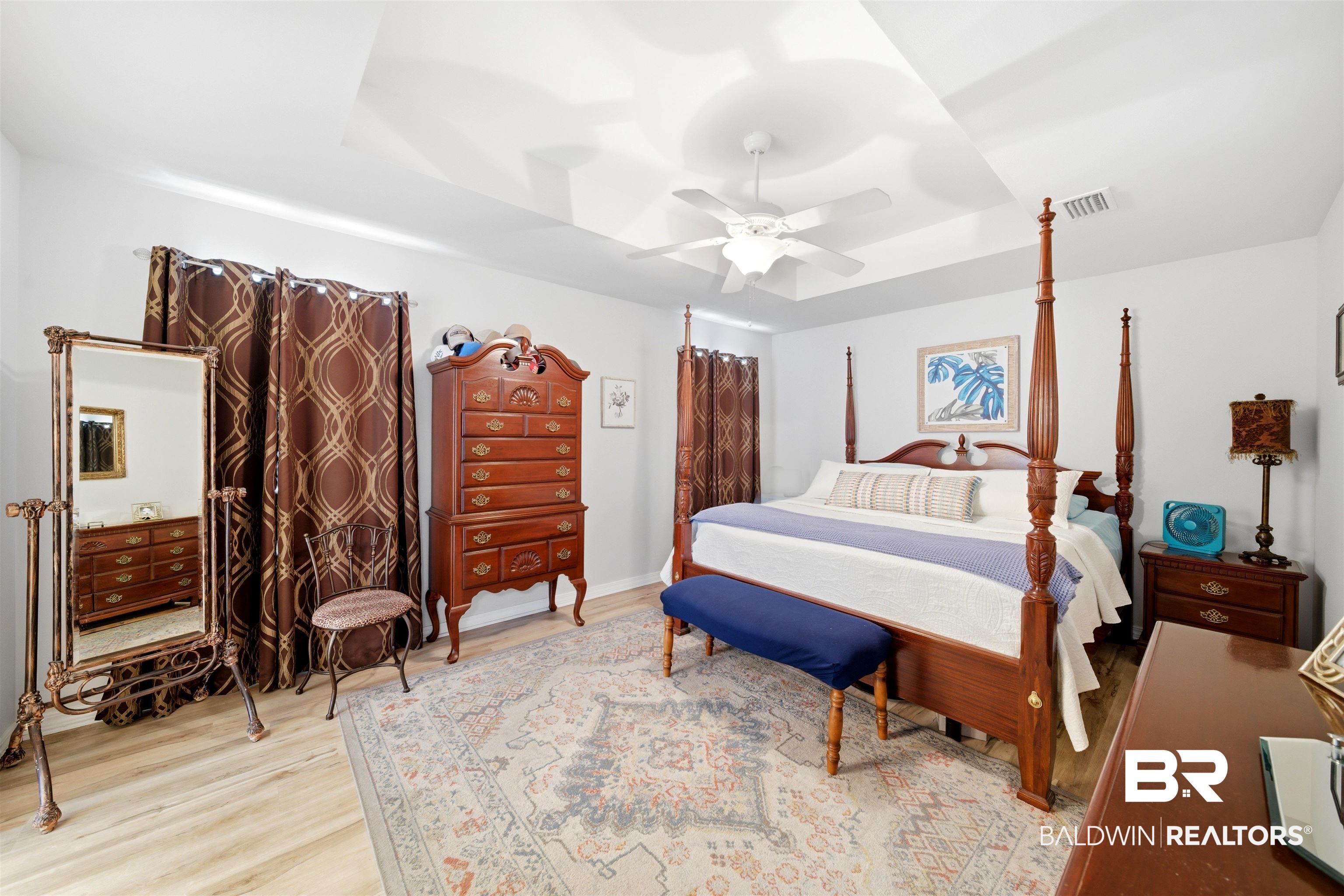 1901 Colorado Court Foley, AL 36535 - Photo 10 of 23 Bedroom featuring light wood finished floors, ceiling fan, and a raised ceiling