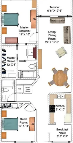 an aerial view of a city with lake view