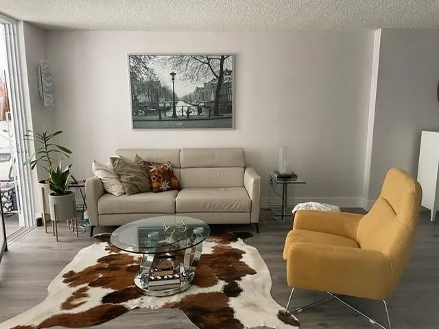 a living room with furniture and a couch