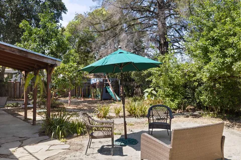 a backyard of a house