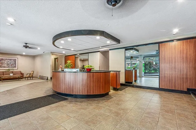 a view of a lake with building in front of it