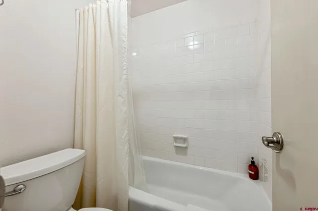 a bath room with a toilet and a bath tub