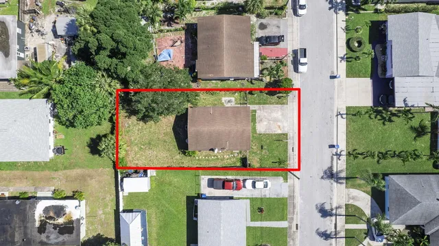 an aerial view of multiple house