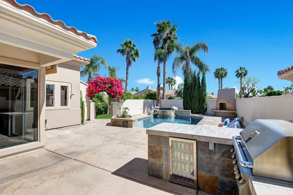 a view of a house with patio