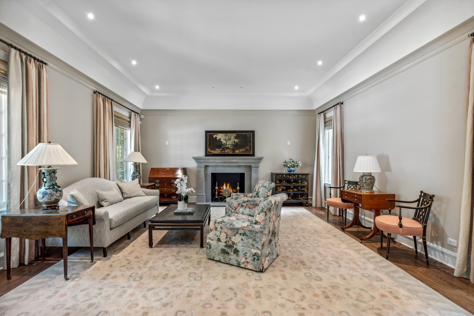 270 Birch Street Winnetka, IL 60093 - Photo 6 of 66 a living room with furniture and a fireplace