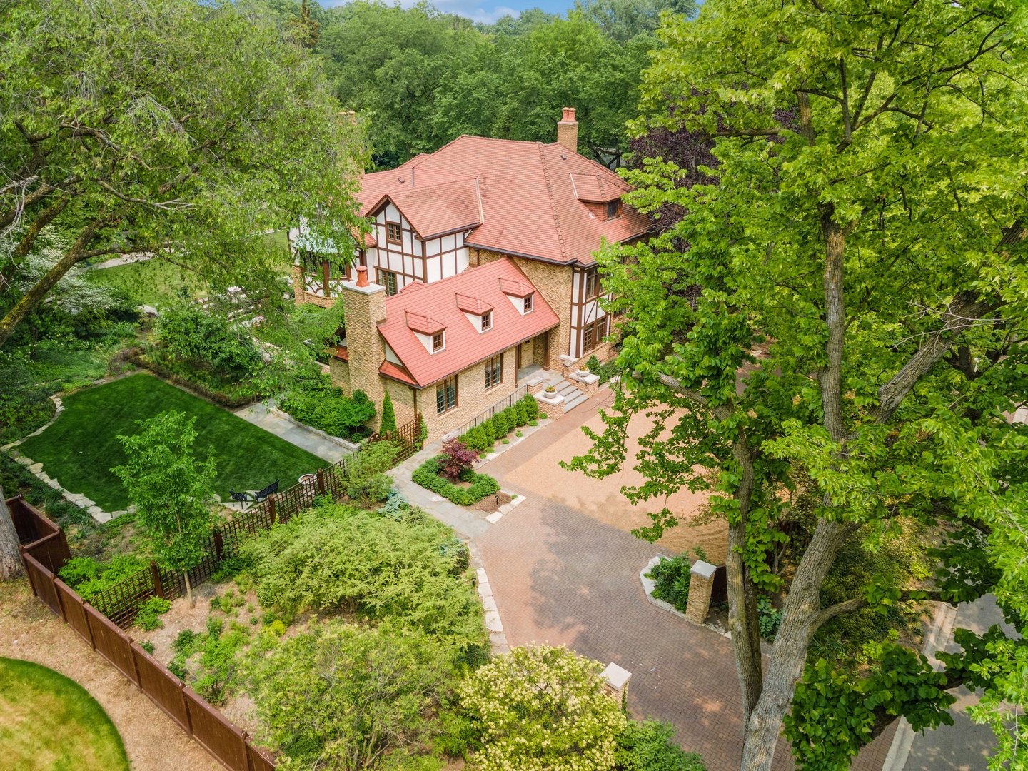 270 Birch Street Winnetka, IL 60093 - Photo 61 of 66 an aerial view of a house with a yard basket ball court and outdoor seating