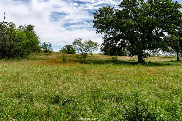 a view of a lake with a city