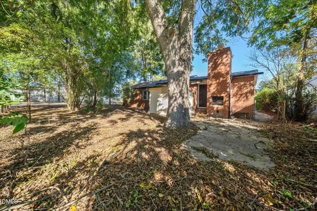 a view of backyard with green space