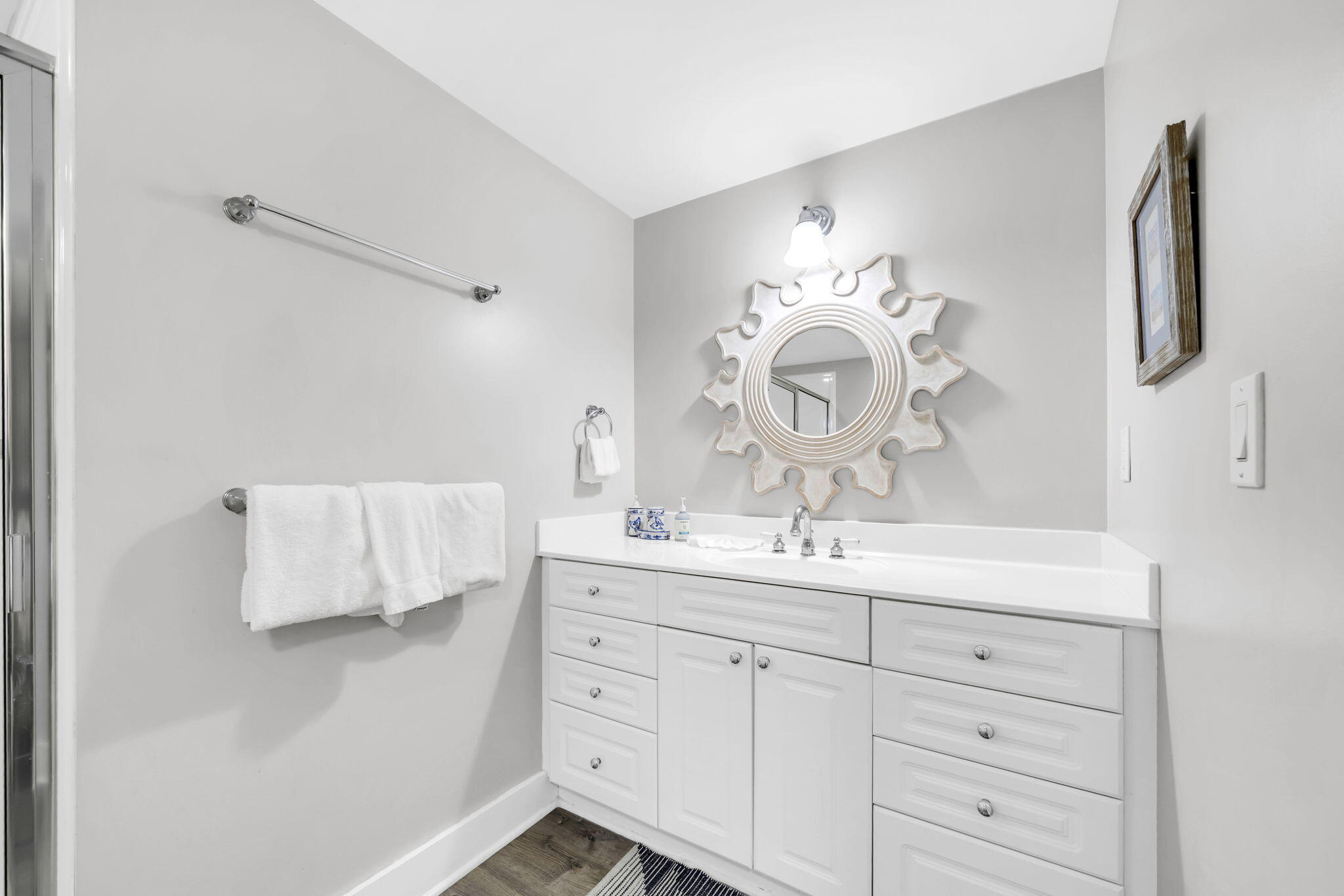 1110 Santa Rosa Boulevard, Unit A231 Fort Walton Beach, FL 32548 - Photo 19 of 59 a bathroom with a sink and a mirror