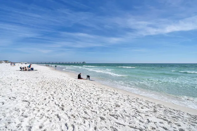 a view of a swimming pool with a patio