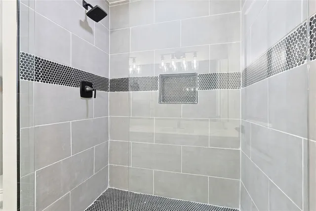 a bathroom with a shower