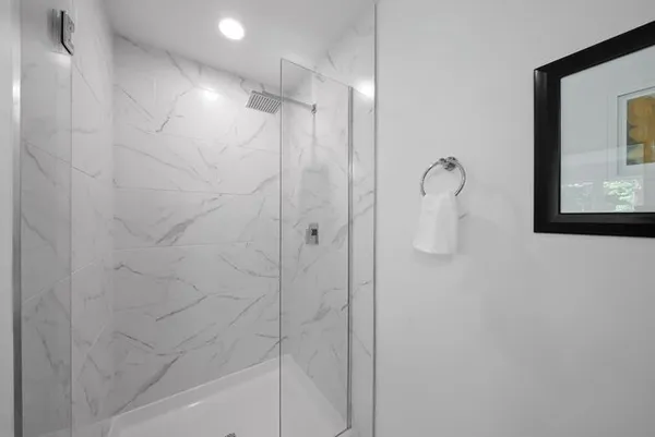 a bathroom with a shower