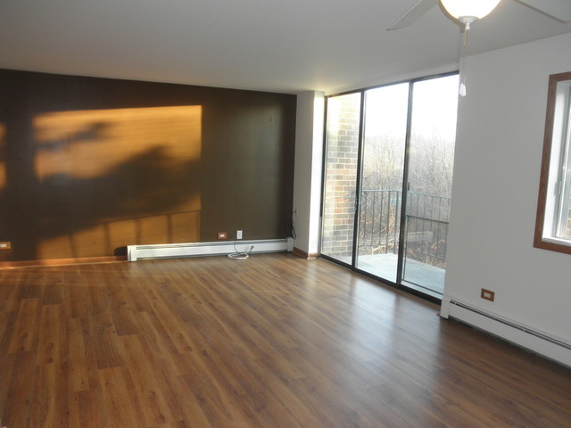 4731 St Joseph Creek Road, Unit 3G Lisle, IL 60532 - Photo 10 of 12 an empty room with wooden floor and windows with curtains