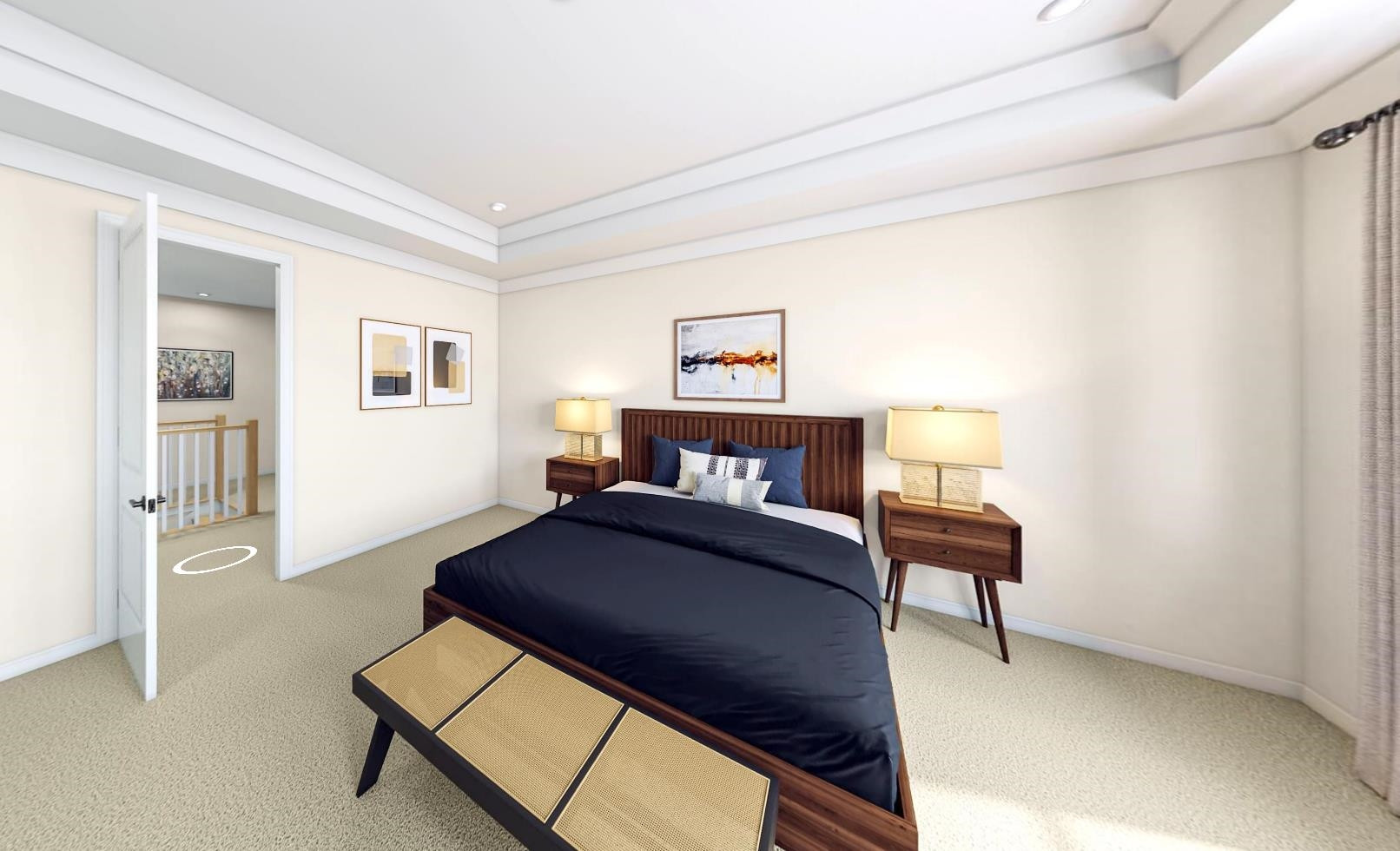7812 Sofiana Avenue Raleigh, NC 27617 - Photo 12 of 13 a bedroom with a bed and a desk