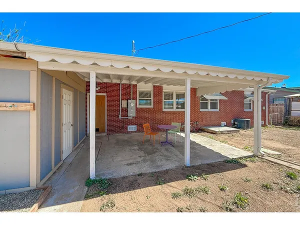 a view of a house with a patio