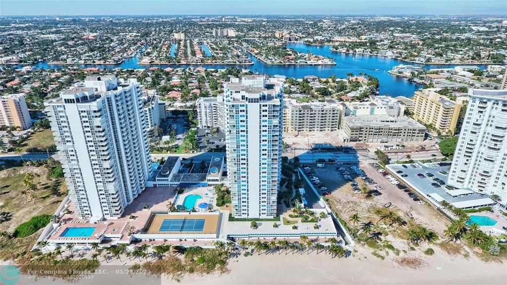 1360 South Ocean Boulevard, Unit 2806 Pompano Beach, FL 33062 - Photo 27 of 37 an aerial view of a city with lots of residential buildings