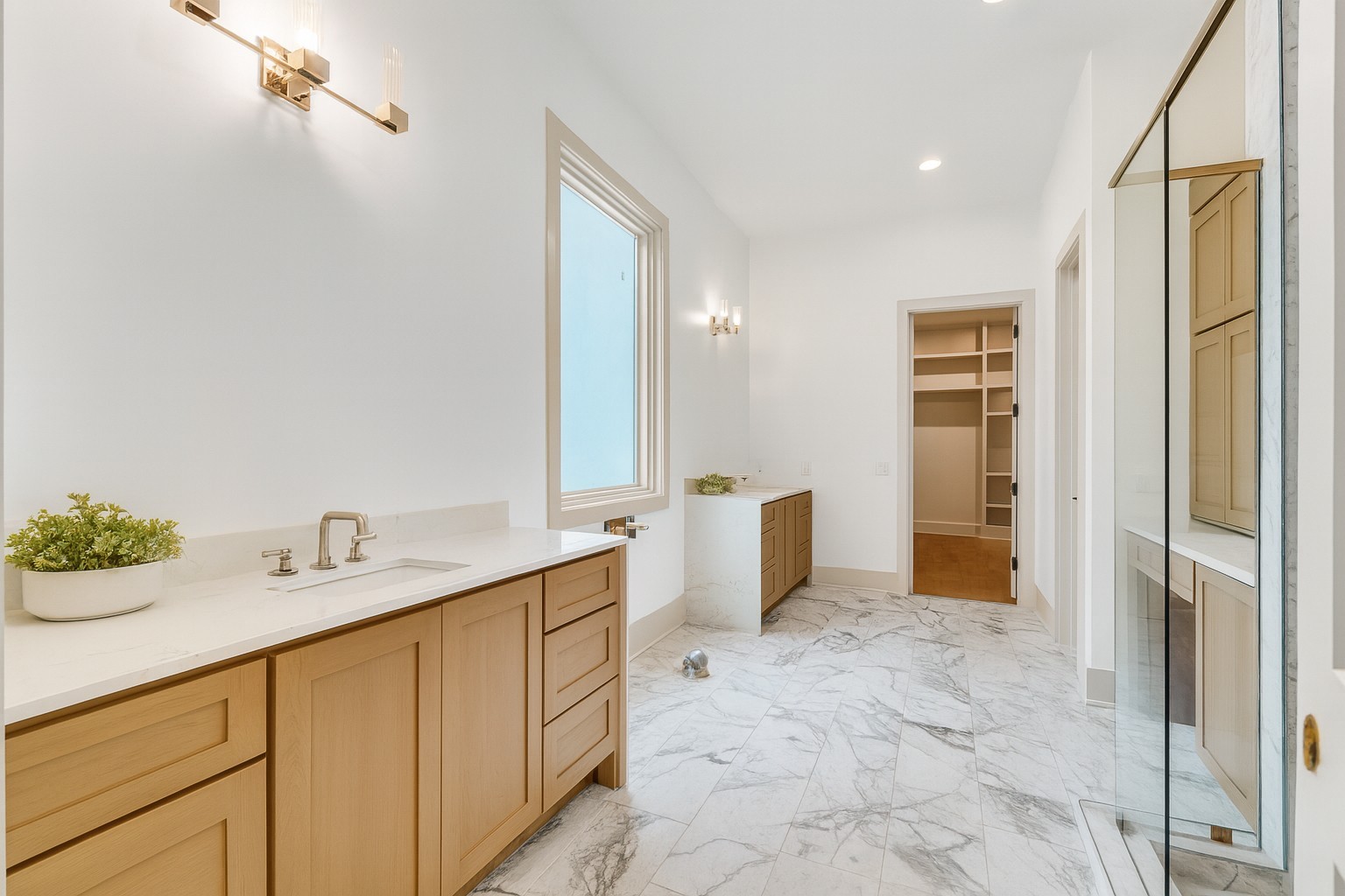 459 Franklin Road Franklin, TN 37069 - Photo 19 of 40 a bathroom with a double vanity sink a mirror and a shower