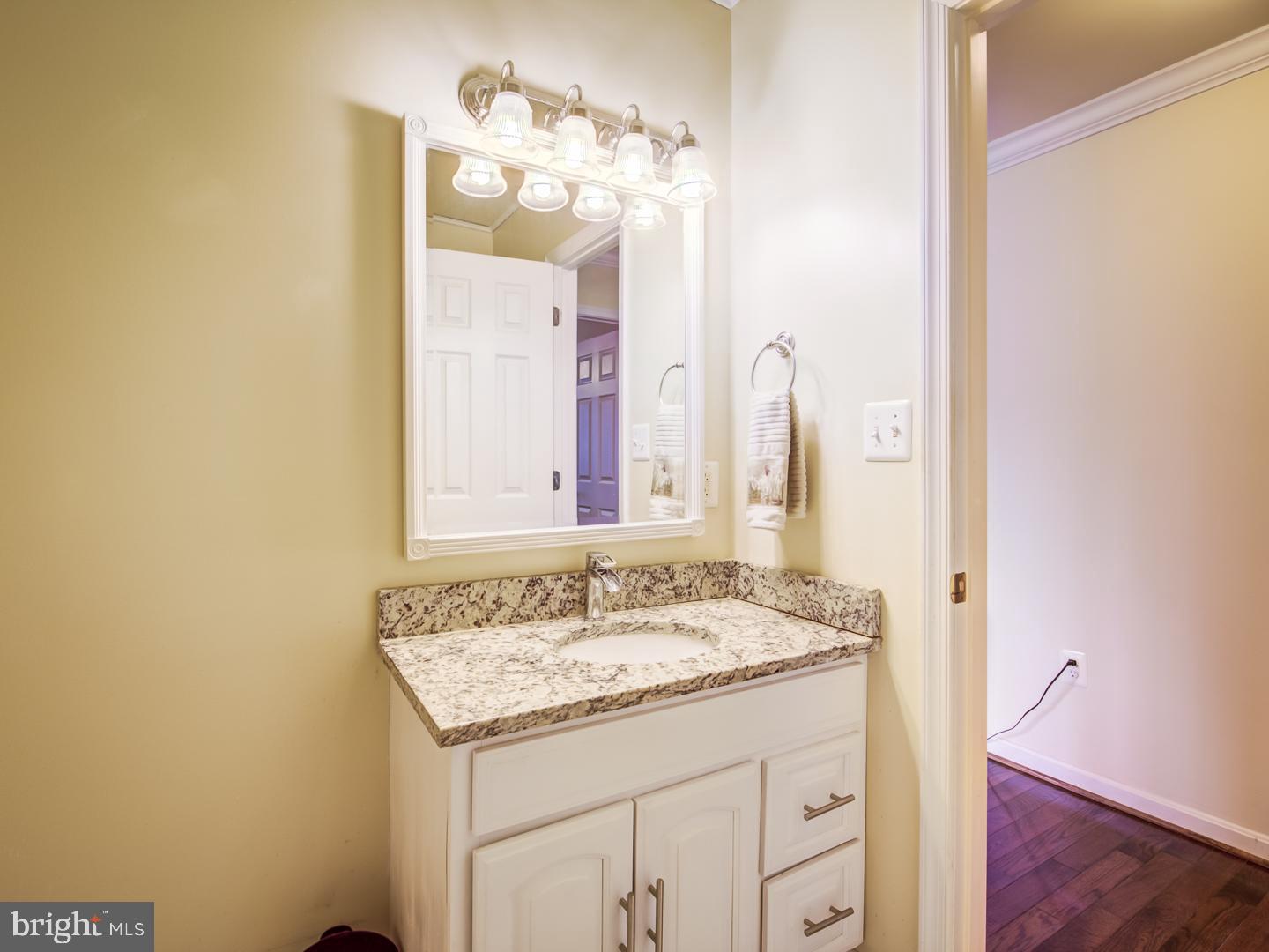 19400 White Ground Road Boyds, MD 20841 - Photo 49 of 59 a bathroom with a granite countertop sink and a mirror