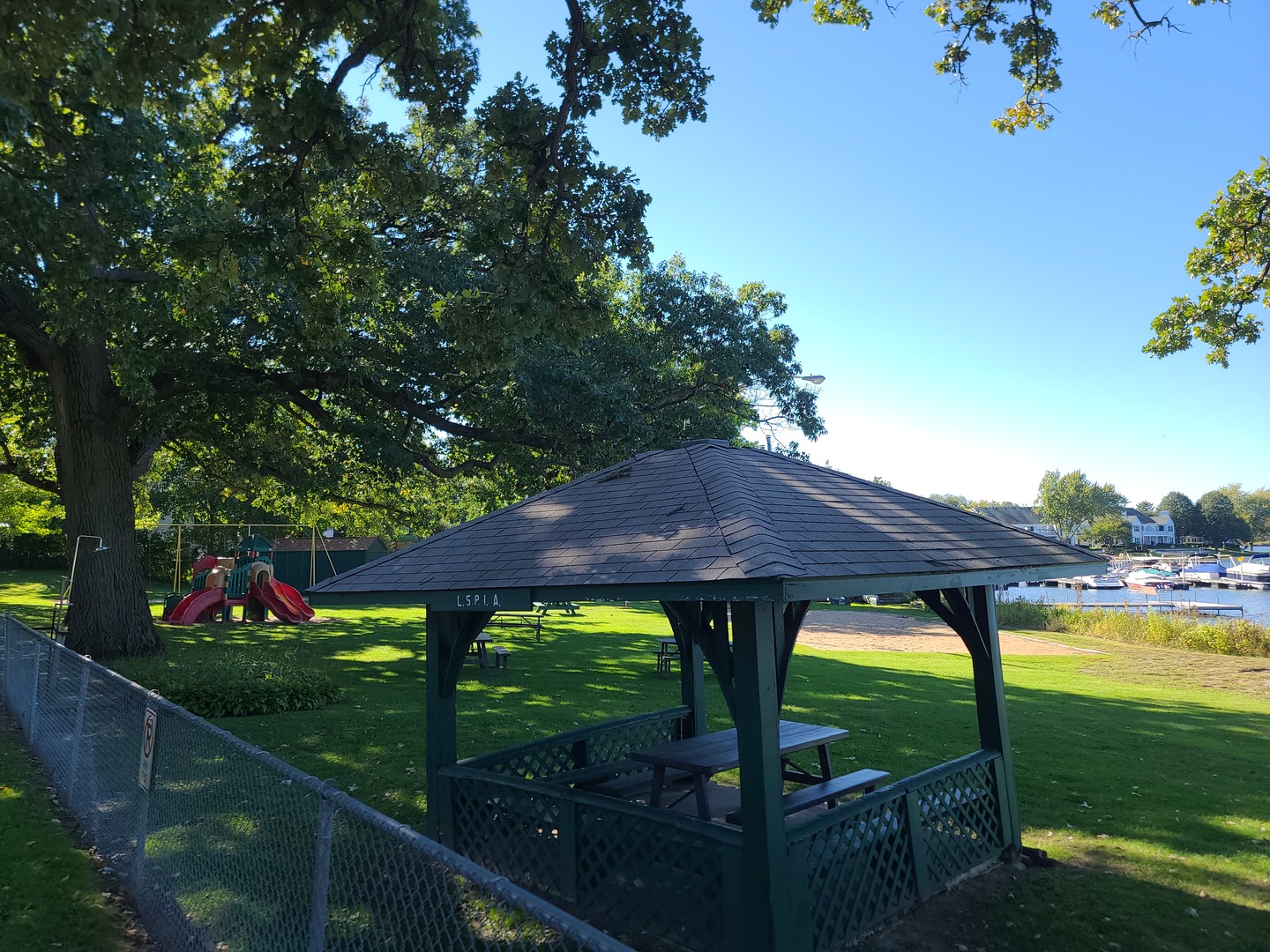 419 Foster Road Wauconda, IL 60084 - Photo 29 of 32 a view of a backyard with sitting area and garden