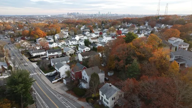 an aerial view of a city